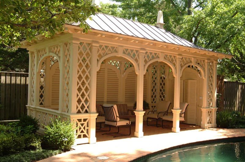 outdoor covered pool pergola