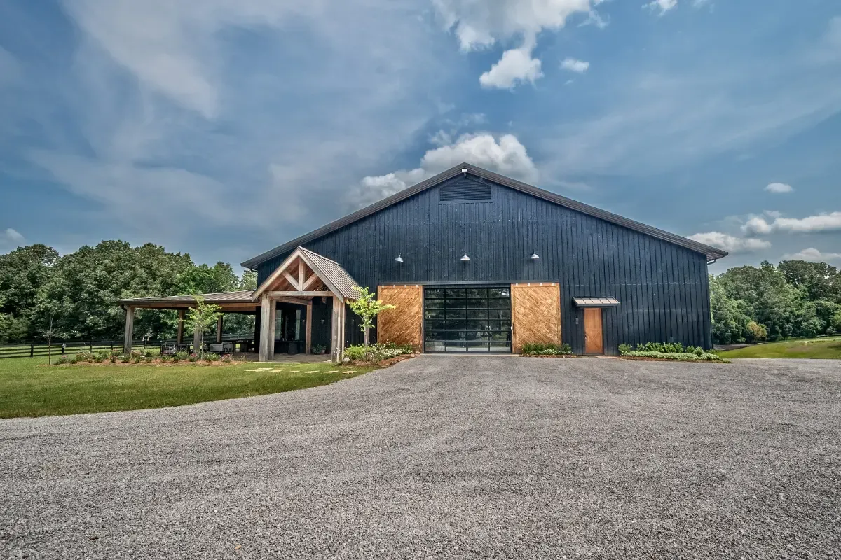 Custom home built barndominium style.