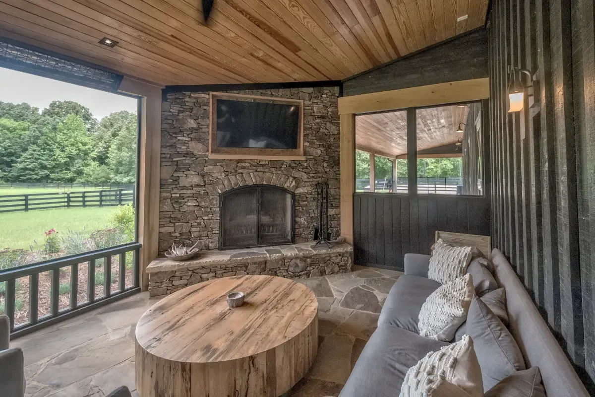 Barn patio located on the west side offers a relaxing place to reflect.